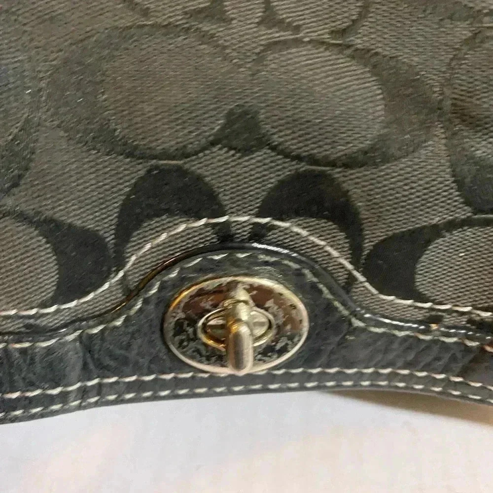 Coach Cc Signature Canvas Print Satchel Handbag - image 6